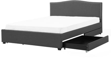 MONTPELLIER - Bed met opbergruimte - Grijs - 160 x 200 cm - Polyester
