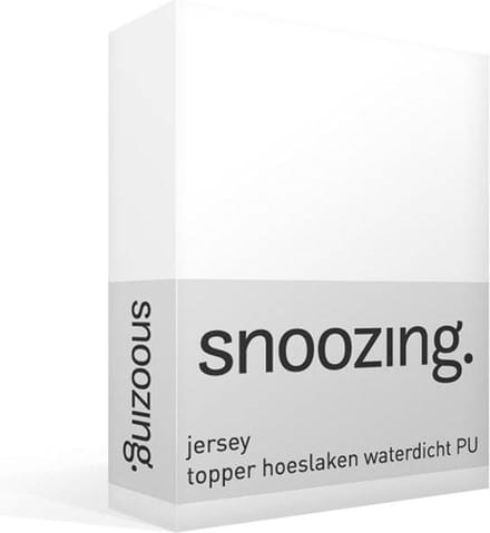 Snoozing Jersey - Waterdicht - Topper - Hoeslaken  - Eenpersoons - 100x200 cm - Wit