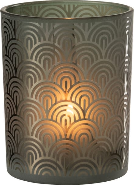J-Line windlicht Boog - glas - groen - medium