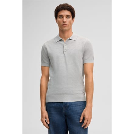 Gebreid poloshirt Loic, grijs
