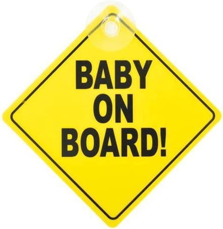 New Age Devi - Baby on Board Bordje - Veiligheidsbord met Zuignap - Het perfecte auto accessoire voor ouders!