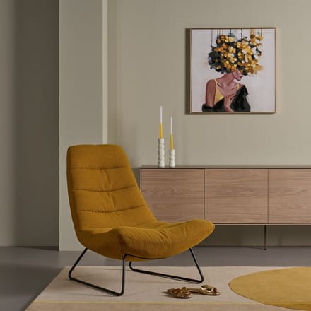 Fauteuil Oosteind - Stof - Geel - 83x97x93 cm (BxHxD)