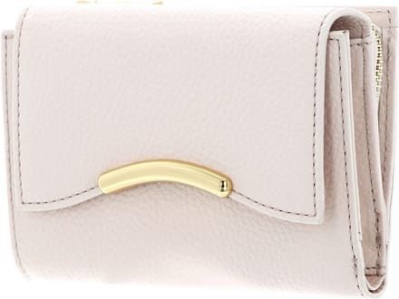 COCCINELLE Leren Portemonnee Wallet Grained Leather Creamy Pink Roze
