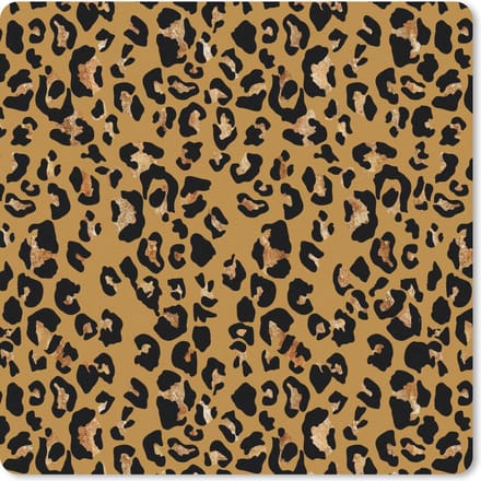 Muismat 20x20 cm - Mousepad Panterprint - Geel - Goud - Muismatten