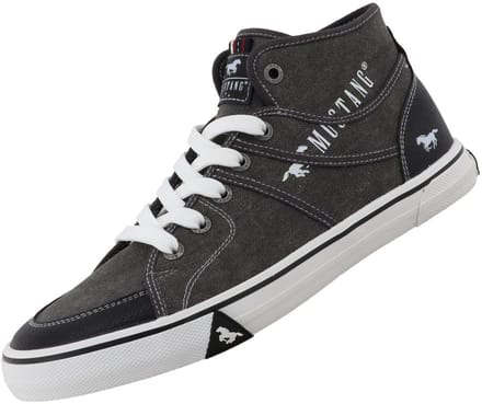 Mustang heren hoge canvas sneaker donkergrijs