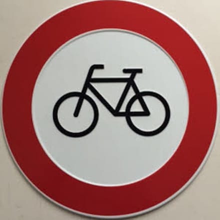Verboden Voor Fietsen Bord / 30 cm / Aluminium