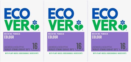 ECOVER Color Waspoeder Lavendel & Eucalyptus 3 x 16 wasbeurten - 3 x 1,2 Kg