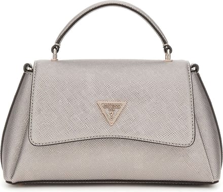 GUESS handtas schoudertas Eco Gloriana 2 Compartment TH Flap Pewter Taupe