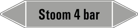 Stoom 4 bar leidingmarkering op vel 126 x 26 mm - 5 per vel