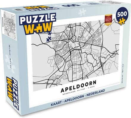 Puzzel Kaart - Apeldoorn - Nederland - Legpuzzel - Puzzel 500 stukjes