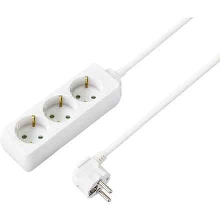 Sygonix SY-4890982 Stekkerdoos 3-voudig Wit Randaarde stekker 1 stuk(s)