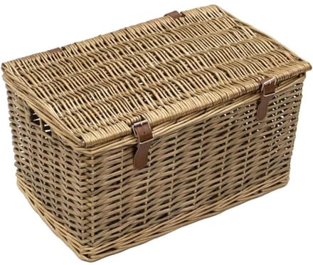 White-Label® Rieten Wasmand met Deksel - 31x49x27
