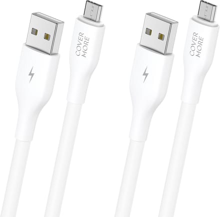 Micro usb kabel - Usb naar Micro usb - Oplaadkabel - Oplader - Voor Micro usb Accessoires met oude ingang - 2 stuks - 1m - Wit