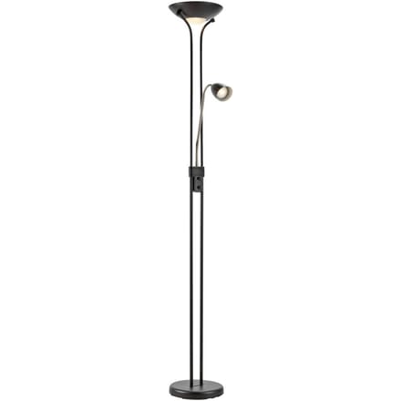 Markslöjd LED uplighter Modu, zwart, leeslampje, hoogte 180 cm, dimbaar.