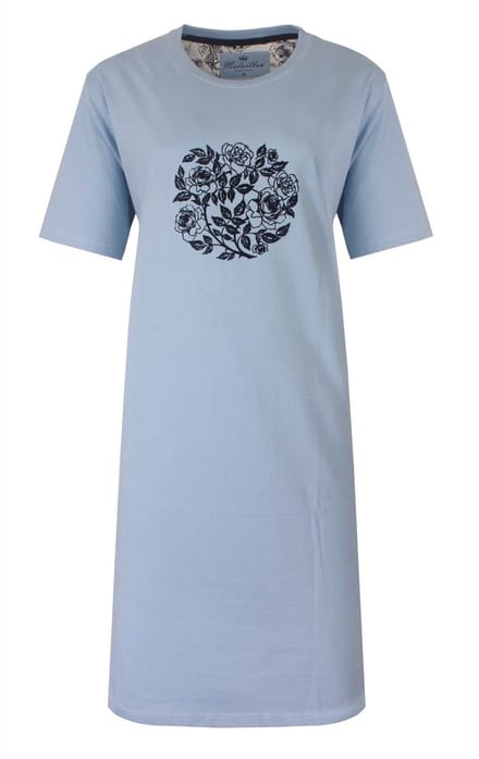 Medaillon Dames Nachthemd - Rozen Cirkelprint - Katoen - Grijs - Maat XL