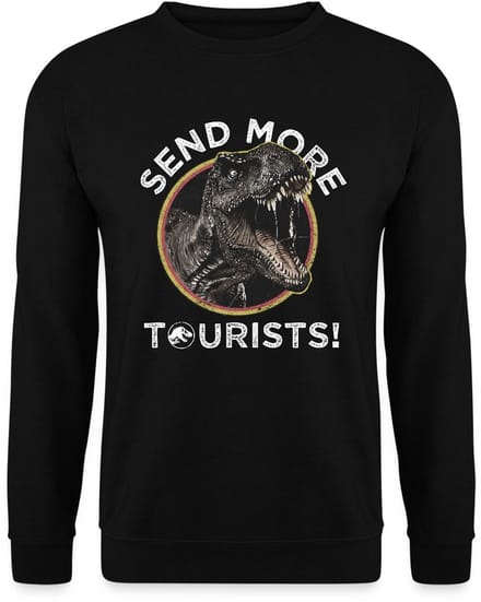 Jurassic Park T-Rex Send More Tourists! Sweater Heren