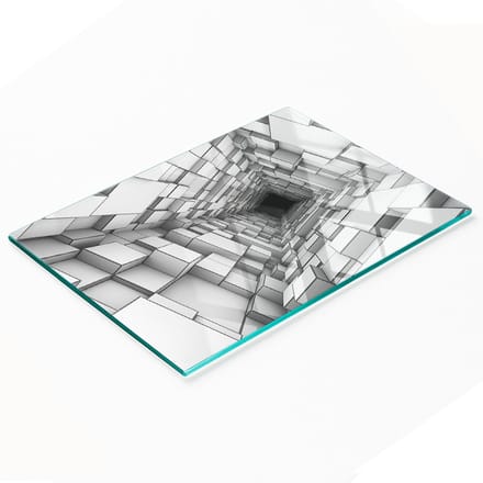 Decoratieve serveerplank van glas met dobbelstenen, 80x52 cm