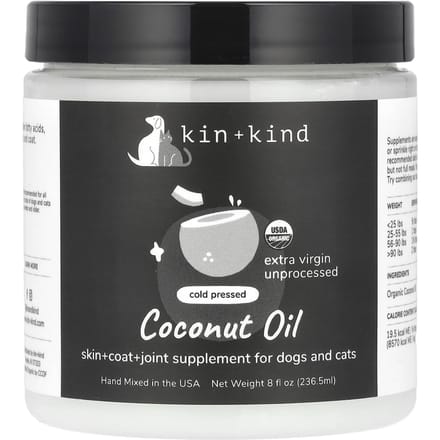 Kin+Kind, Kokosolie, voor Honden en Katten, 236,5 ml (8 fl oz) gray