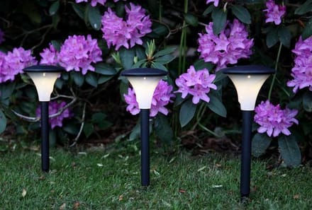 RTM Lighting Solar Priklampen -Zwart -Set van 3 -26CM -Zonne-Energie
