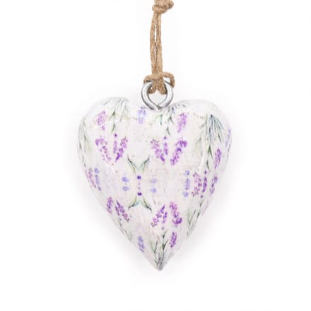 Decoratief houten hart - Lavendel