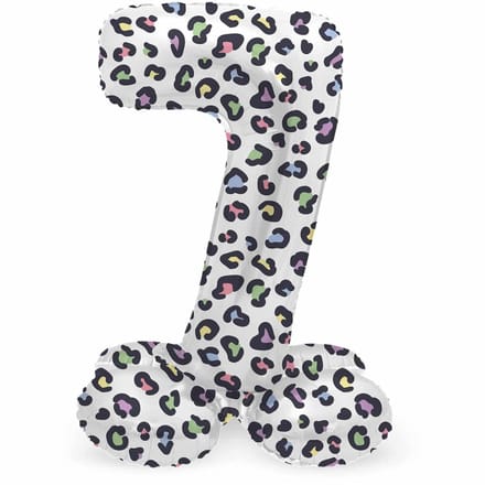 Staande Folieballon Cijfer 7 Bright Panther - 72 cm