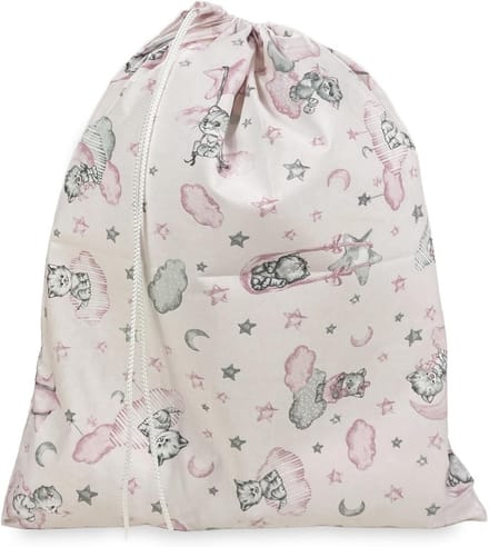 Maxi Kinder Slaapzak Opbergtas Katoen Roze Kitten Design 45x60 cm