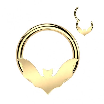 Piercing PVD bat ring 1.2x10- goud - LMPiercings