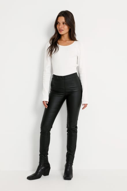 Kaffe Broek Ada Coated Jeggings 10501626 50600 Black Deep Dames Maat - W40