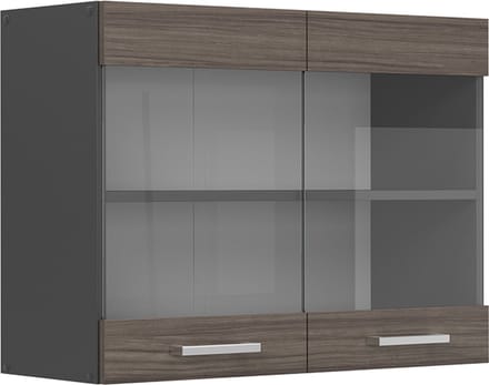 Vicco R-Line Glazen keukenkast – 80 cm Edel grijs