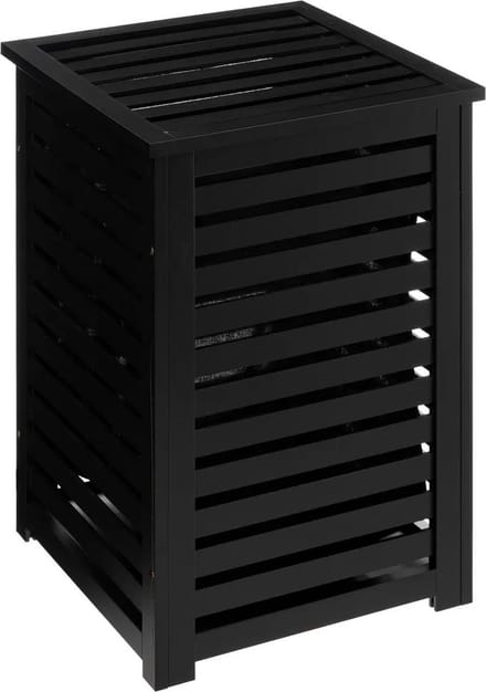 Wasmand met deksel - Bamboe - Zwart - 65 l - 40 cm x 38 cm x 58 cm