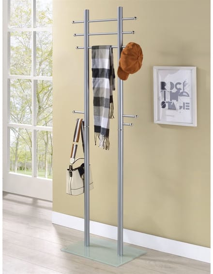 Kledingrek TARIS, gelakt in aluminiumkleur