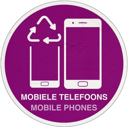 Mobiele telefoons afval bord | Sign Again materiaal | 40 cm