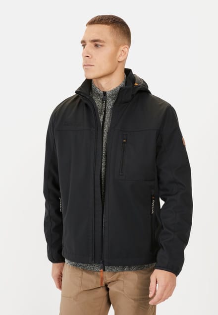 camel active Softshelljack met afneembare capuchon - Maat menswear-64 - Zwart
