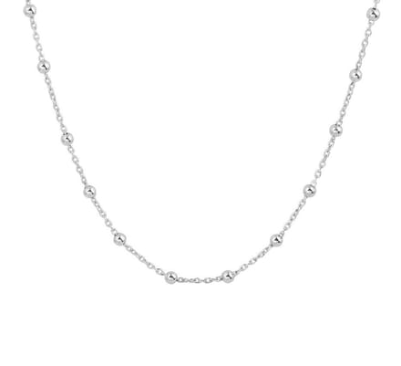 Zilver Gerhodineerde Collier bolletjes 2 1332601