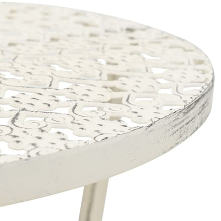 vidaXL - Bistrotafel - vintage - stijl - rond - 40x70 - cm - metaal - wit