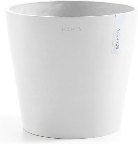 Ecopots Amsterdam 25 - Pure White - Ø25 x H22 cm - Ronde witte bloempot