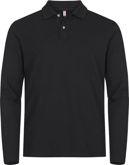 Clique Stretch Premium Polo L/S 028262 - Zwart - M