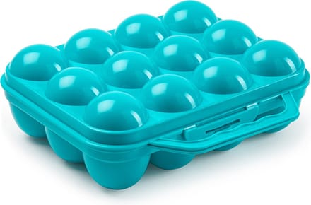 Plasticforte Eierdoos - koelkast organizer eierhouder - 12 eieren - blauw - kunststof - 20 x 18,5 cm