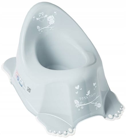 Tega Baby Nocnik Antislip Muzikale Uil Grijs - Melodie & Veiligheid