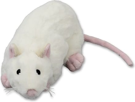 Inware rat kKuffeldier - wit - liggend - 20 cm - Dieren knuffels - ratten