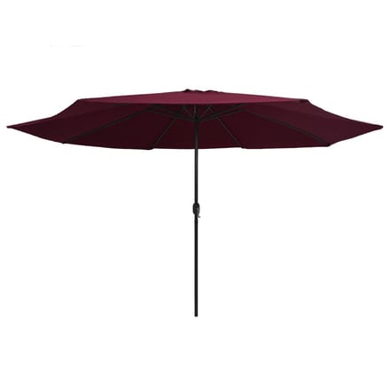 vidaXL - Parasol - met - metalen - paal - 390 - cm - bordeauxrood