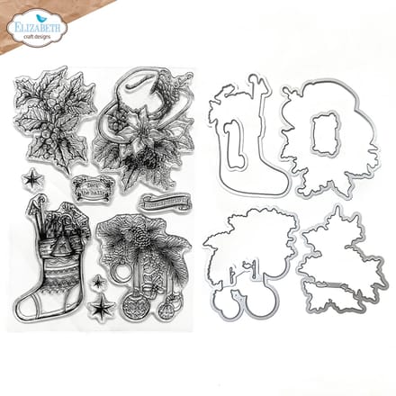 ECD Deck the halls stamp and die set
