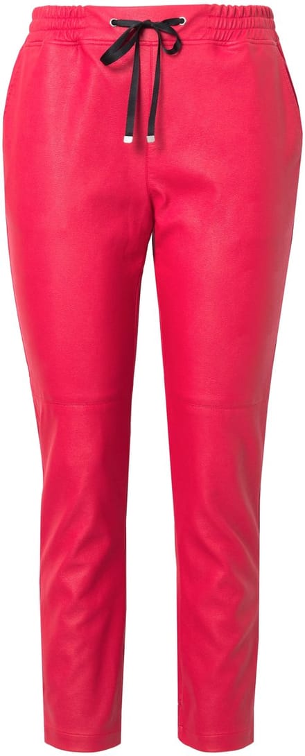 Angel of Style - Dames - Broek in leerlook - Rood - Maat 48