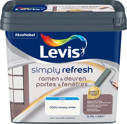 Levis - Simply Refresh Ramen En Deuren Satin - Wit - 0,75 L