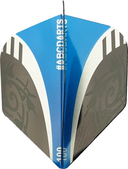 ABC Darts - Dart Flights - Extra Stevig - Tribal Cyan Blauw - 8 sets (24 stuks)