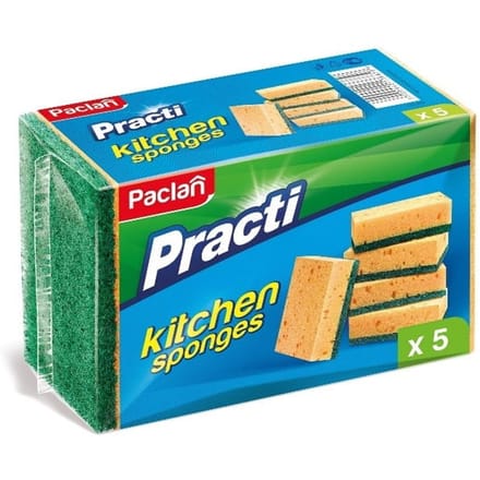 Paclan Practi - Afwassponsen - 5 stuks - Keuken Reinigingssponsjes