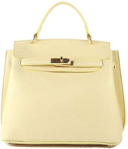 Giuliano Lederen handtas Elowyn - Made in Italy - Geel