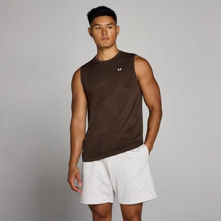 MP Men's Tempo Pillar Graphic Seamless Tanktop - Cacao - S