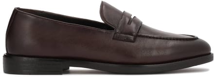 Brown leather men's loafers
