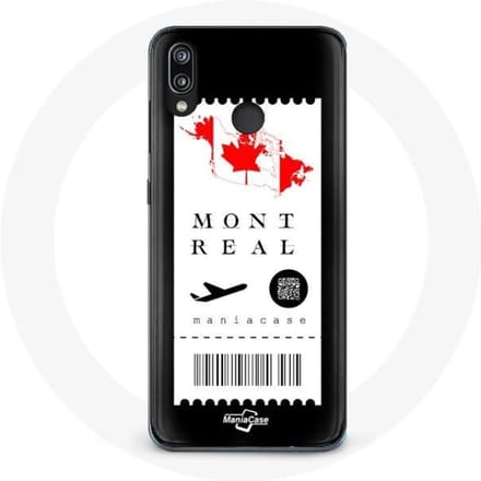 Coque pour Huawei P20 Lite - Billet d'avion Montréal Canada - Souple - Noir - Protection
